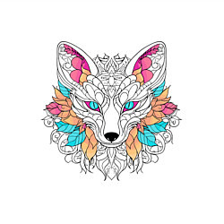 Свитшот хлопковый мужской Лиса раскраска, цвет: белый — фото 2