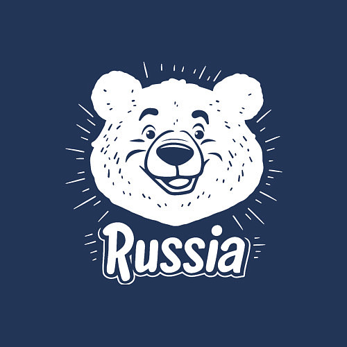 Мужской свитшот Россия и медведь / Тёмно-синий – фото 3