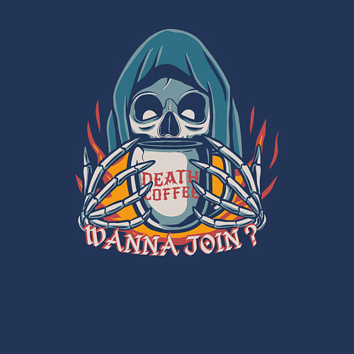 Мужской свитшот Кофе смерти / Тёмно-синий – фото 3