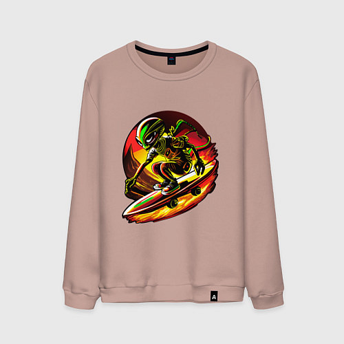 Мужской свитшот Космический скейтер / Пыльно-розовый – фото 1