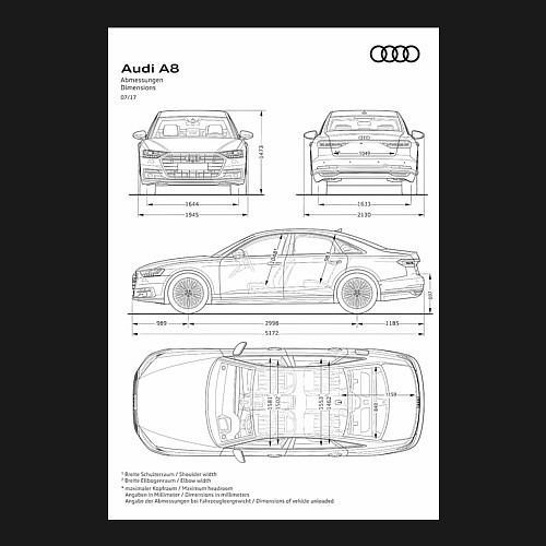 Мужской свитшот Audi A8 / Черный – фото 3