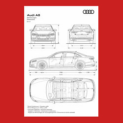 Свитшот хлопковый мужской Audi A8, цвет: красный — фото 2