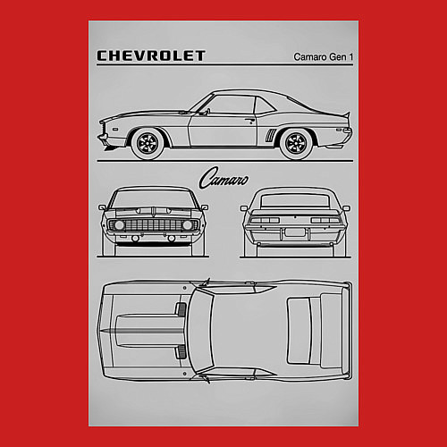 Мужской свитшот Chevrolet Camaro / Красный – фото 3