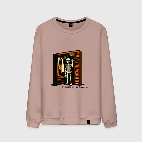 Мужской свитшот Скелет в шкафу / Пыльно-розовый – фото 1