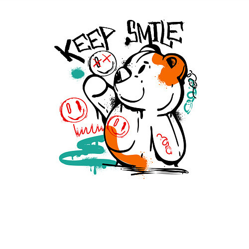 Мужской свитшот Продолжай улыбаться / Белый – фото 3