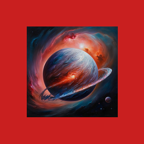 Мужской свитшот Огненная планета / Красный – фото 3