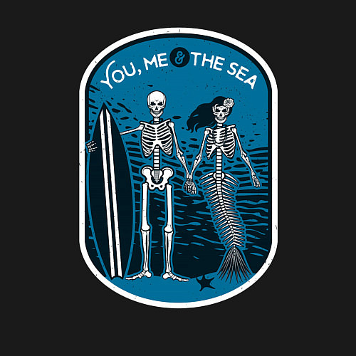 Мужской свитшот You me the sea / Черный – фото 3