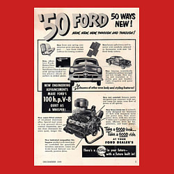 Свитшот хлопковый мужской Ford ретро, цвет: красный — фото 2