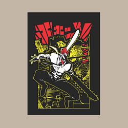 Свитшот хлопковый мужской Человек-бензопила Денджи воплощение демона, цвет: миндальный — фото 2