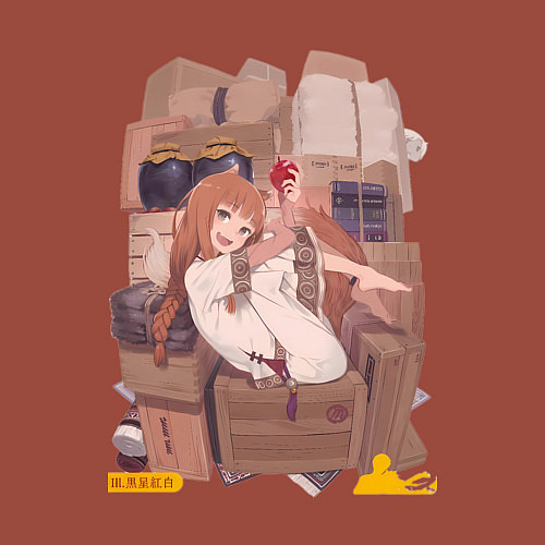 Мужской свитшот Волчица и пряности Холо арт / Кирпичный – фото 3