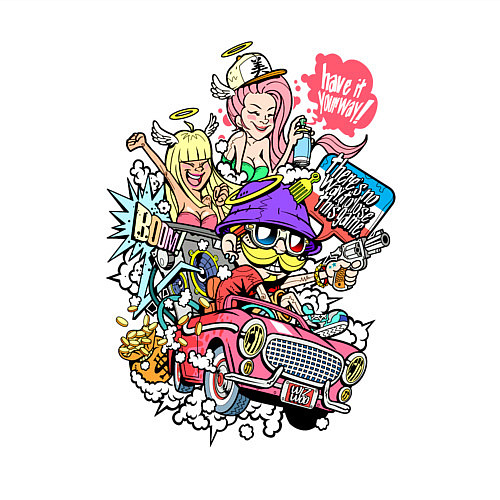 Мужской свитшот Делай всё по-своему / Белый – фото 3