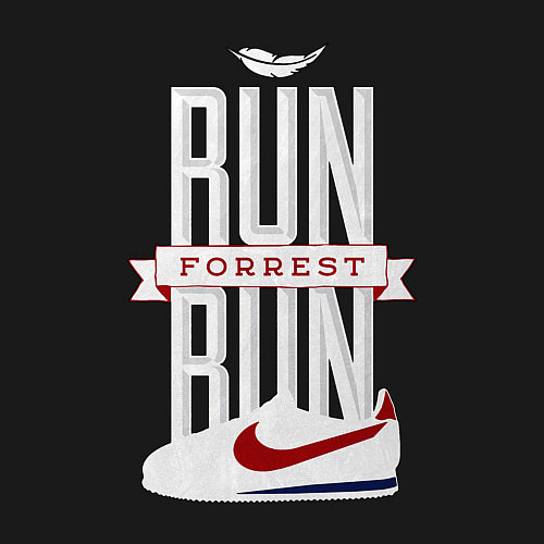 Мужской свитшот Forrest Gump - run Forrest run / Черный – фото 3