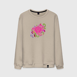 Мужской свитшот Орнамент из разноцветных цветов