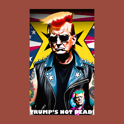 Мужской свитшот Trumps not dead - ai punk art / Кирпичный – фото 3