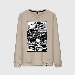 Мужской свитшот Porsche автомобиль классический