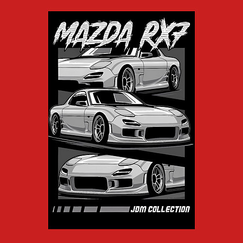 Мужской свитшот Mazda rx-7 JDM авто / Красный – фото 3