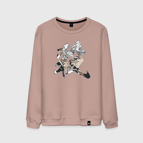 Мужской свитшот Столп Ветра Санеми Шинадзугава Клинок рассекающий / Пыльно-розовый – фото 1