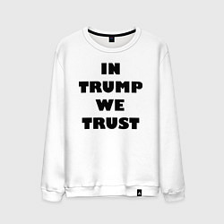 Свитшот хлопковый мужской In Trump we trust - slogan, цвет: белый