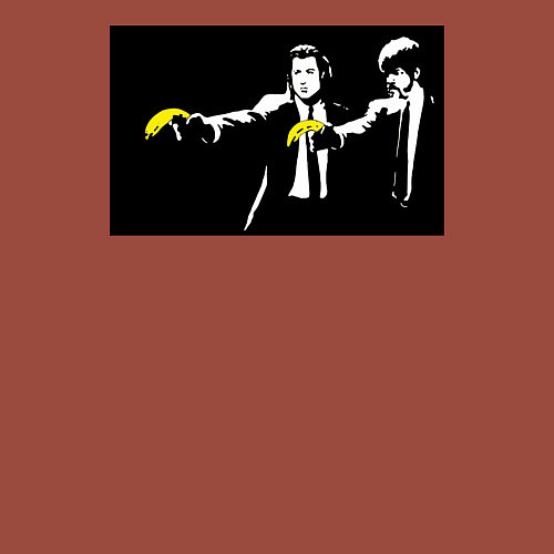 Мужской свитшот Бэнкси банановое чтиво / Кирпичный – фото 3