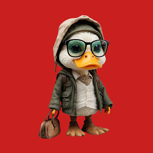 Мужской свитшот Утка с сумкой / Красный – фото 3