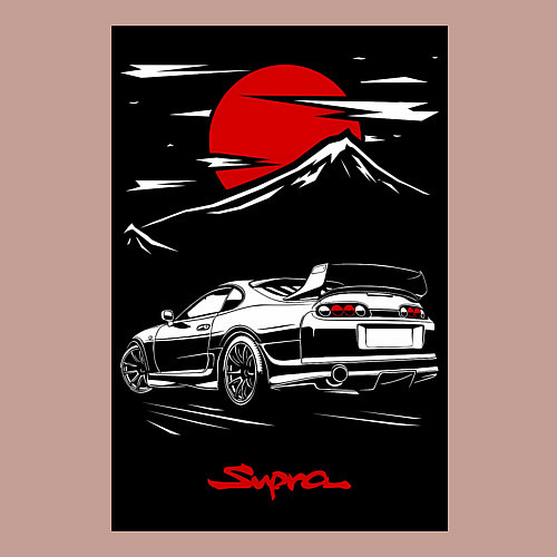 Мужской свитшот Toyota Supra jdm гоночный / Пыльно-розовый – фото 3