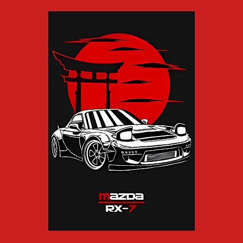 Мужской свитшот Mazda rx-7 jdm style / Красный – фото 3