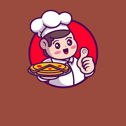 Свитшот хлопковый мужской Повар и пицца, цвет: кирпичный — фото 2