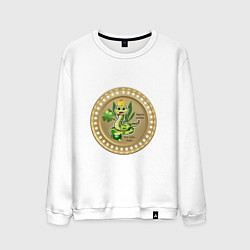 Свитшот хлопковый мужской 2025 год змеи, цвет: белый