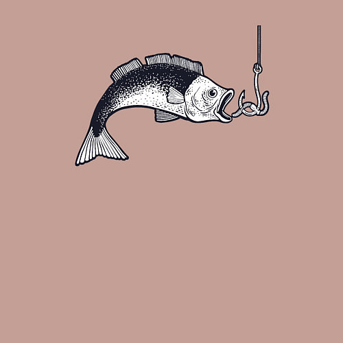 Мужской свитшот Голодная рыбка / Пыльно-розовый – фото 3