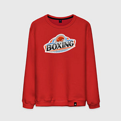 Свитшот хлопковый мужской Boxing team, цвет: красный