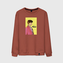Свитшот хлопковый мужской J-hope Butter, цвет: кирпичный