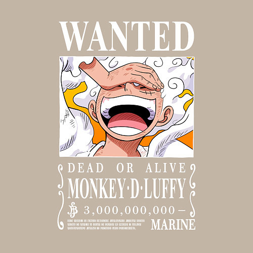 Мужской свитшот Monkey D Luffy - wanted / Миндальный – фото 3