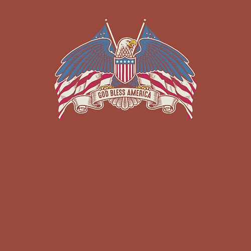 Мужской свитшот Боже храни Америку / Кирпичный – фото 3