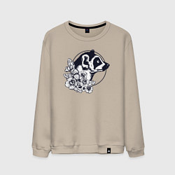 Мужской свитшот Лемур в цветах