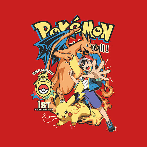 Мужской свитшот Покемоны все Pokemons / Красный – фото 3