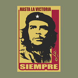 Свитшот хлопковый мужской Че Гевара - hasta la victoria siempre - фото из ку, цвет: авокадо — фото 2