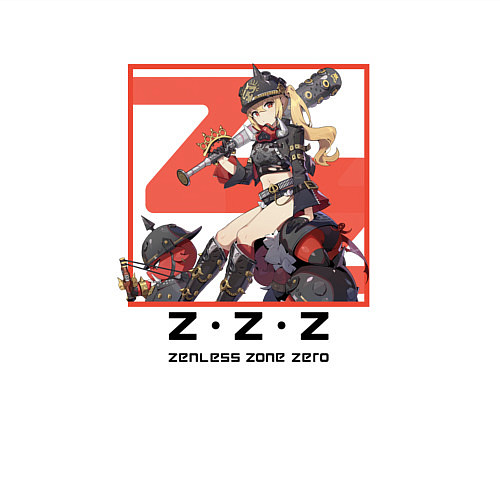Мужской свитшот Люси - Zenless Zone Zero / Белый – фото 3