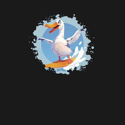 Мужской свитшот Чайка-серфингист / Черный – фото 3