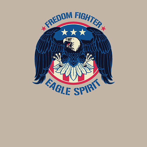 Мужской свитшот Борец за свободу - дух орла / Миндальный – фото 3