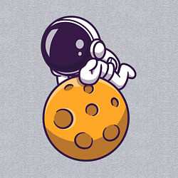 Свитшот хлопковый мужской Отдых на Луне, цвет: меланж — фото 2