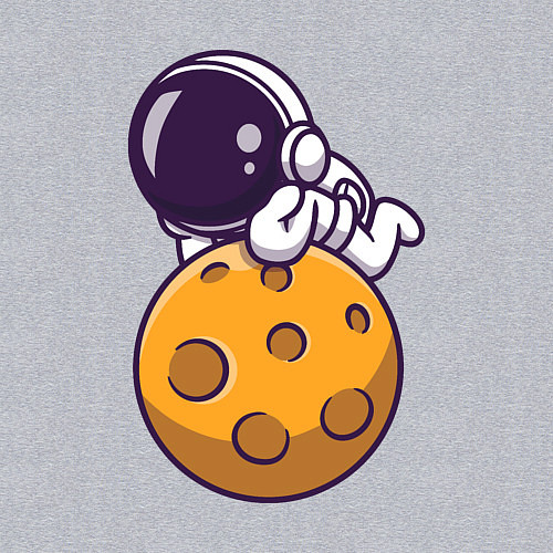 Мужской свитшот Отдых на Луне / Меланж – фото 3