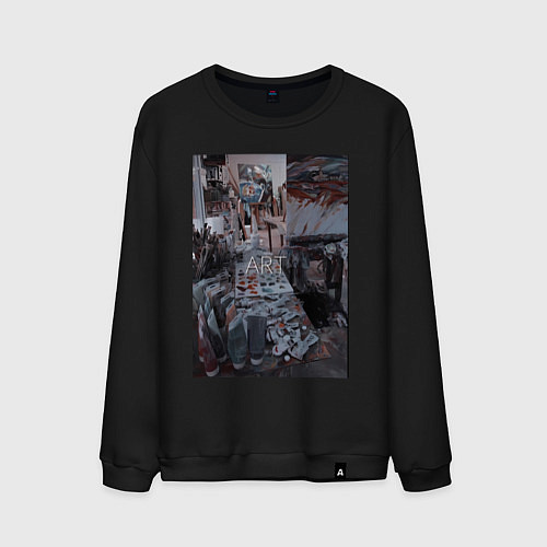 Мужской свитшот Художественный творческий беспорядок / Черный – фото 1