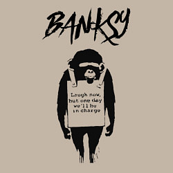 Свитшот хлопковый мужской Обезьяна граффити уличное искусство Banksy, цвет: миндальный — фото 2