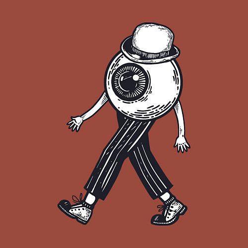 Мужской свитшот Глаз человек / Кирпичный – фото 3