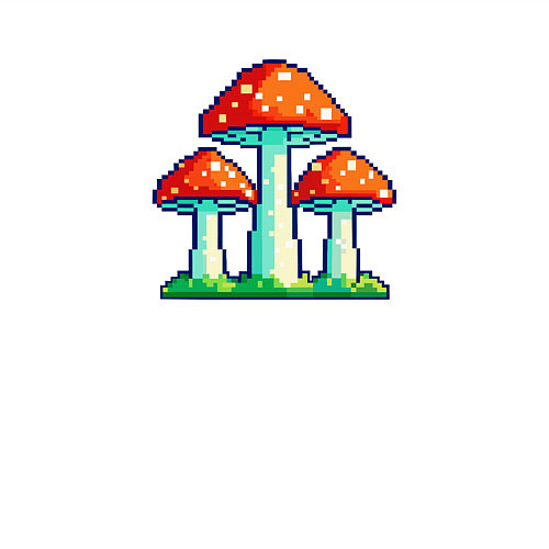 Мужской свитшот Пиксельные мухоморы / Белый – фото 3