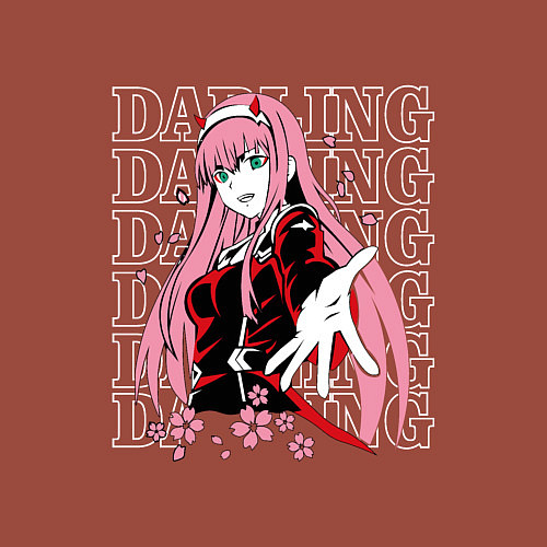 Мужской свитшот Darling in the FranXX Милый из Франкса / Кирпичный – фото 3