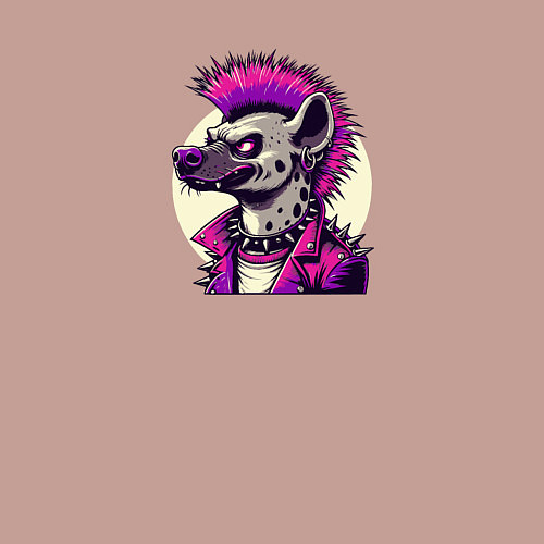 Мужской свитшот Гиена панк с ирокезом / Пыльно-розовый – фото 3