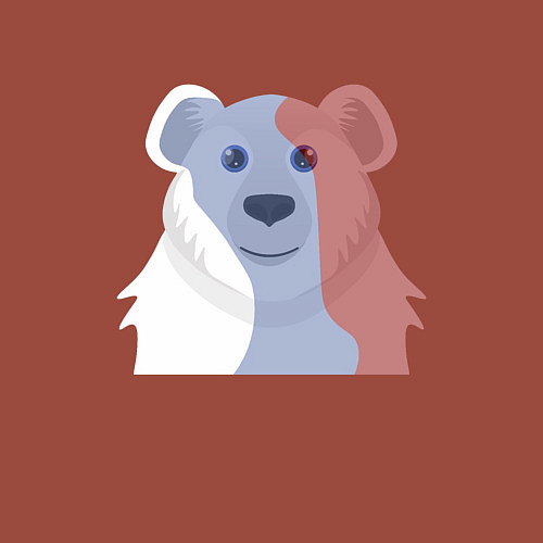 Мужской свитшот Русский медведь в цветах флага триколора - полярны / Кирпичный – фото 3