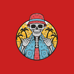 Свитшот хлопковый мужской Пляжный скил - череп, цвет: красный — фото 2