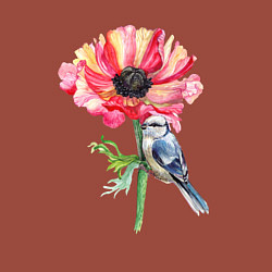 Свитшот хлопковый мужской Мак и лазоревка, цвет: кирпичный — фото 2